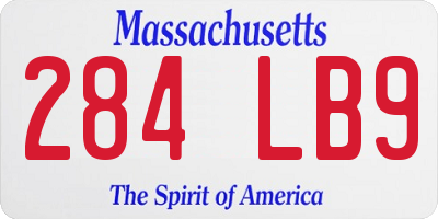 MA license plate 284LB9