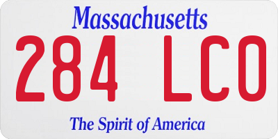 MA license plate 284LC0