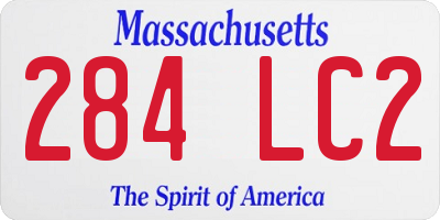 MA license plate 284LC2