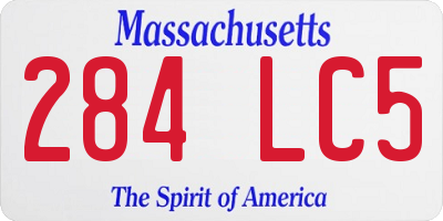 MA license plate 284LC5
