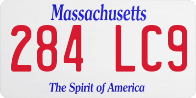 MA license plate 284LC9