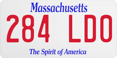 MA license plate 284LD0