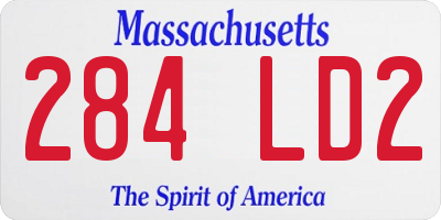 MA license plate 284LD2