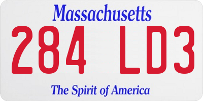 MA license plate 284LD3