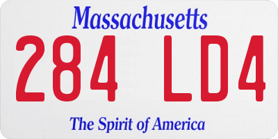 MA license plate 284LD4