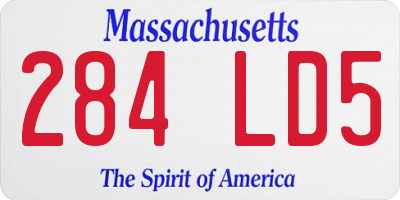 MA license plate 284LD5