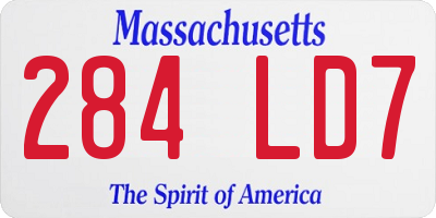 MA license plate 284LD7