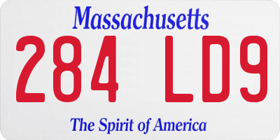 MA license plate 284LD9