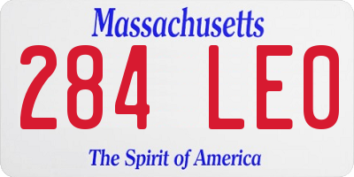MA license plate 284LE0