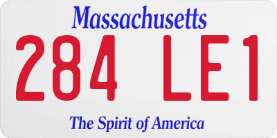 MA license plate 284LE1