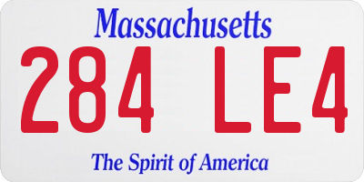 MA license plate 284LE4