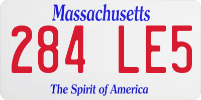 MA license plate 284LE5