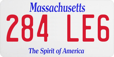 MA license plate 284LE6