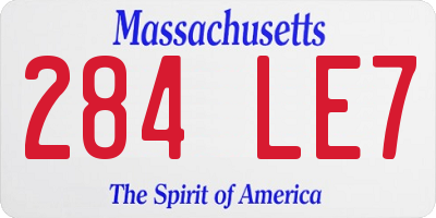 MA license plate 284LE7