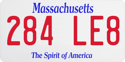 MA license plate 284LE8