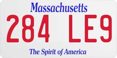 MA license plate 284LE9