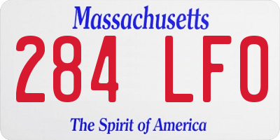 MA license plate 284LF0