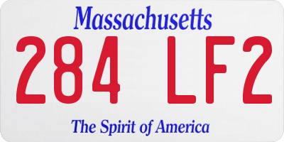 MA license plate 284LF2