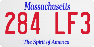 MA license plate 284LF3
