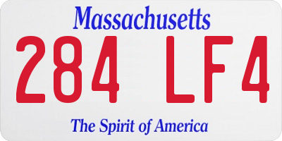 MA license plate 284LF4