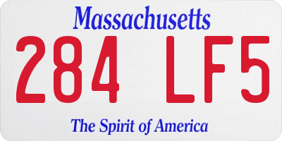 MA license plate 284LF5