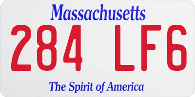 MA license plate 284LF6