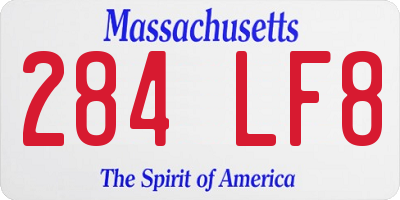 MA license plate 284LF8