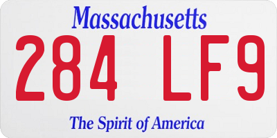 MA license plate 284LF9