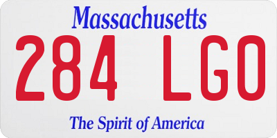 MA license plate 284LG0