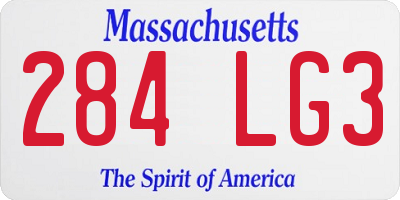 MA license plate 284LG3