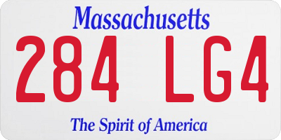 MA license plate 284LG4