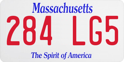 MA license plate 284LG5