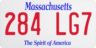 MA license plate 284LG7