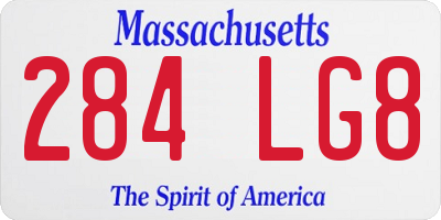 MA license plate 284LG8