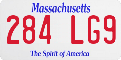 MA license plate 284LG9