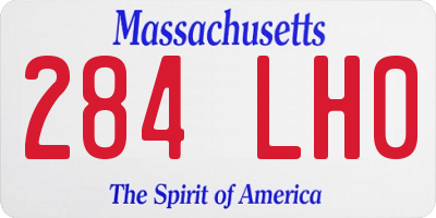 MA license plate 284LH0