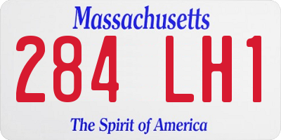 MA license plate 284LH1