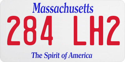 MA license plate 284LH2