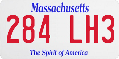 MA license plate 284LH3