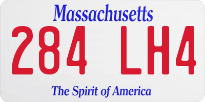 MA license plate 284LH4