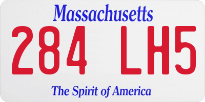 MA license plate 284LH5