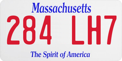 MA license plate 284LH7