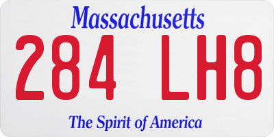 MA license plate 284LH8