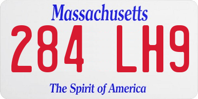 MA license plate 284LH9