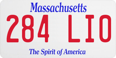 MA license plate 284LI0