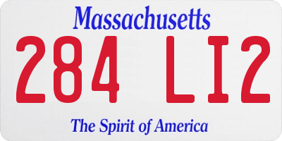MA license plate 284LI2