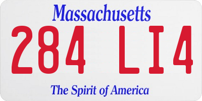 MA license plate 284LI4