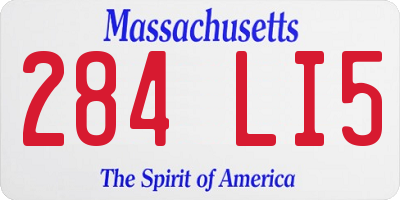MA license plate 284LI5