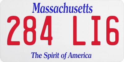 MA license plate 284LI6