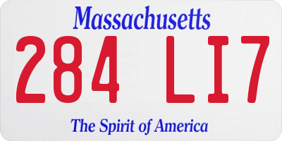 MA license plate 284LI7